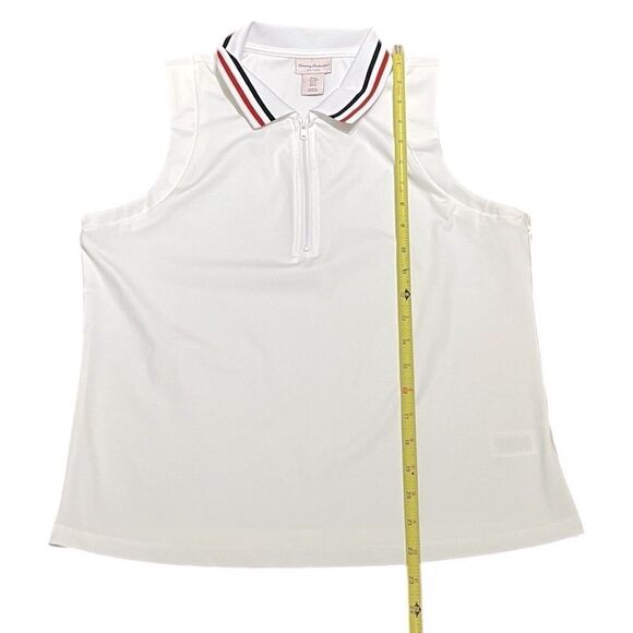 Tommy Bahama Active Wear White Sleeveless Quarter Zip Shirt, Size M - Picture 4 of 7